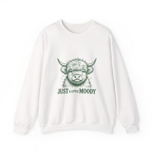 Just A Little Moody Green Cow Face Illustration - Sweatshirt