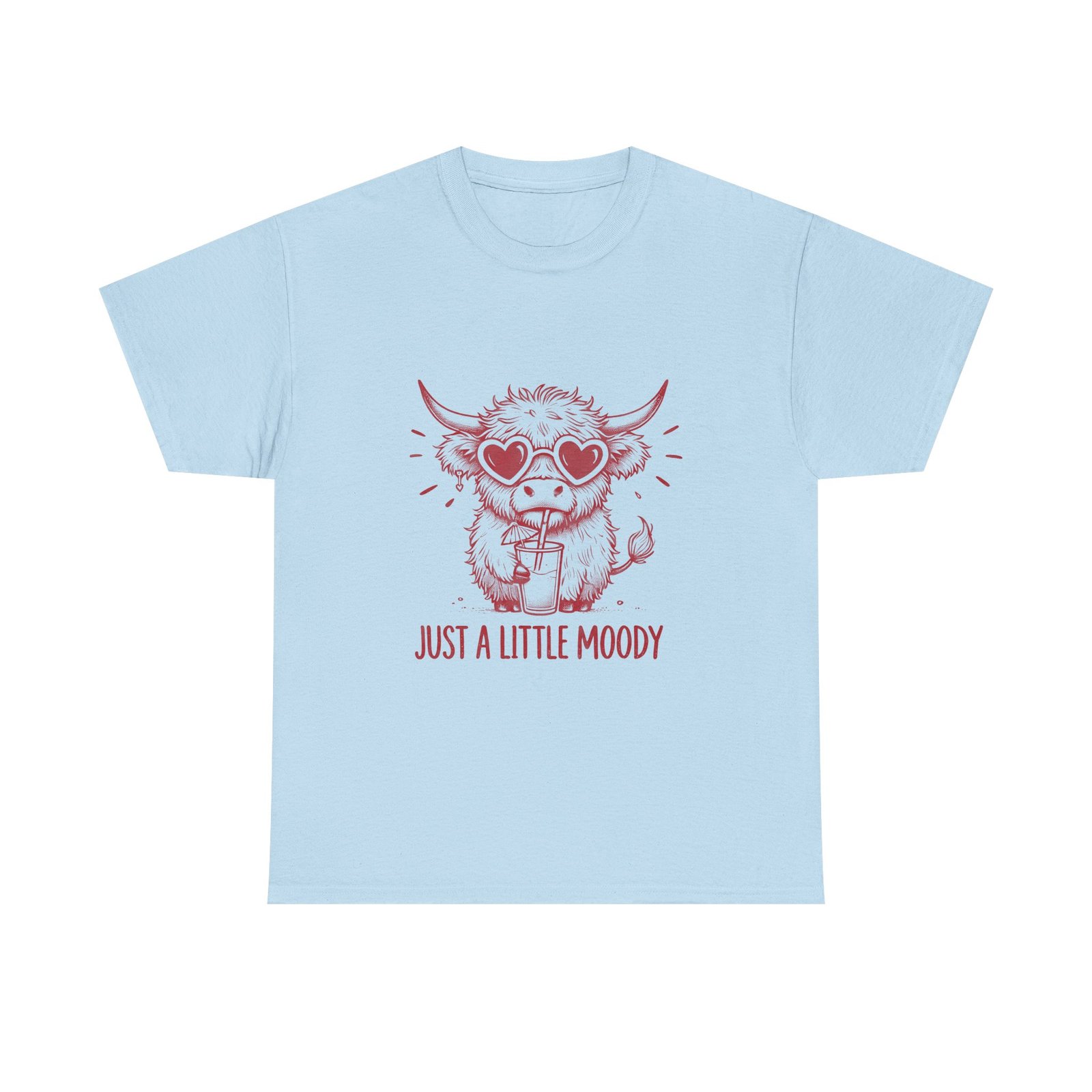Just a Little Moody Red Cow in the Summer Illustration - T-shirt - Image 9