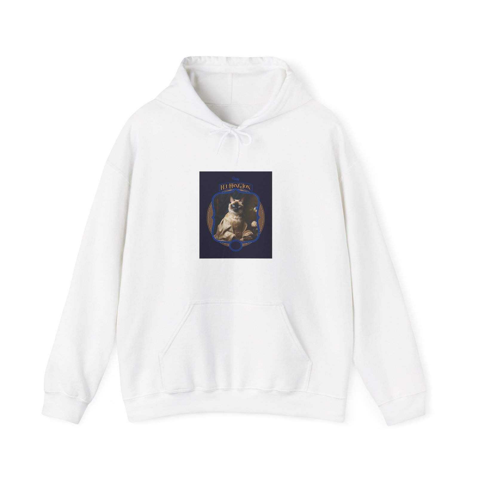 Lady Fluffington Cat Humorous Vintage Style Illustration - Hoodie