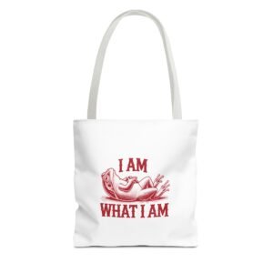 I Am What I Am Red Frog Illustration Bold Statement Design - Tote Bag