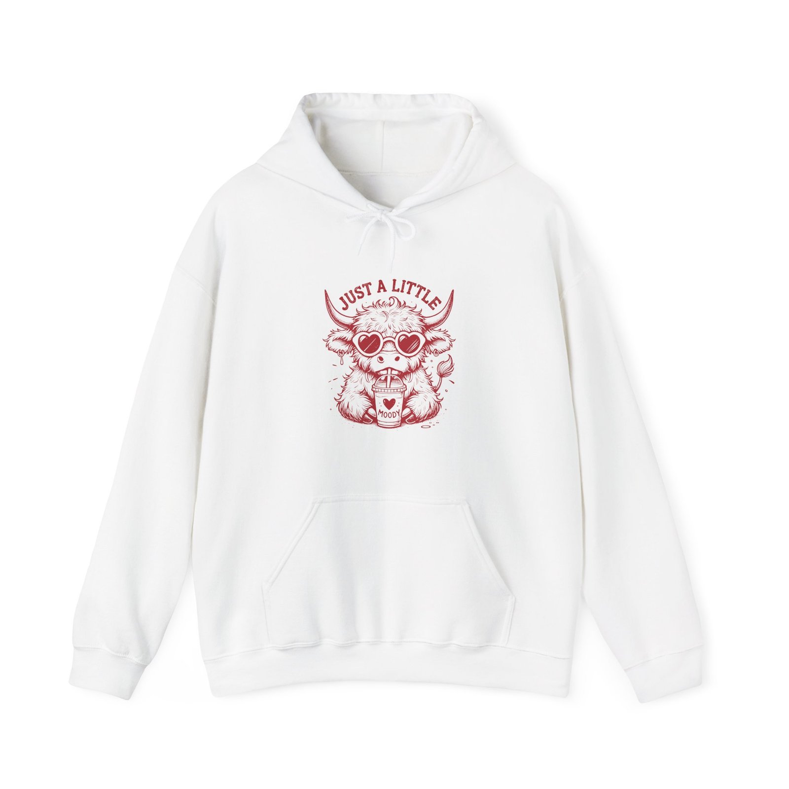 Just a Little Moody Red Cow Wearing Cool Sunglasses - Hoodie