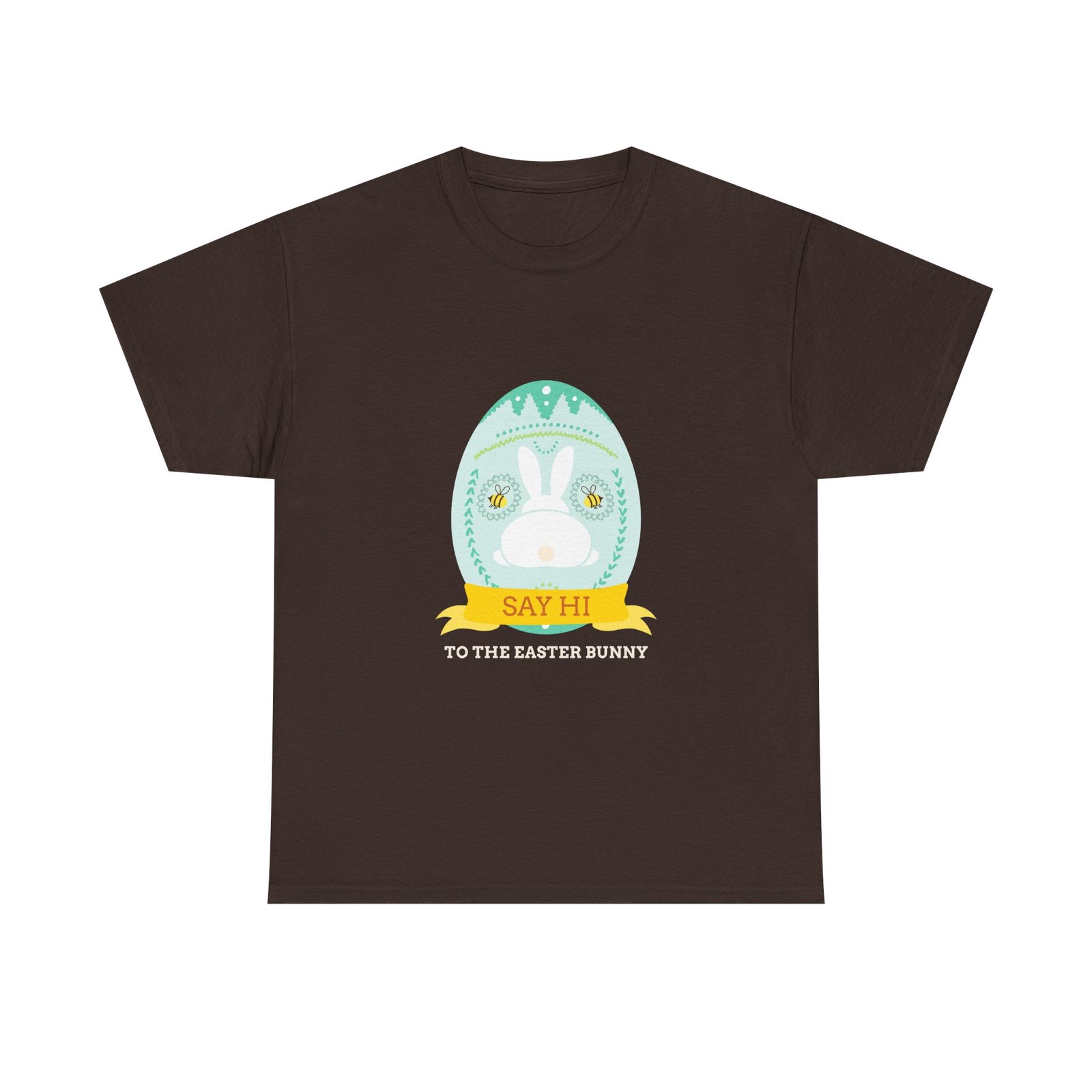 Say Hi to the Easter Bunny Cute Cartoon Design - T-shirt