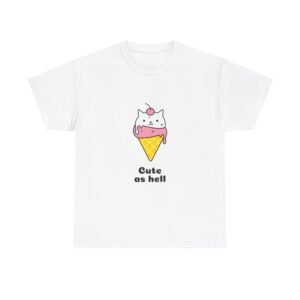 Cute As Hell Typography with Playful Script and Bold Contrast - T-shirt