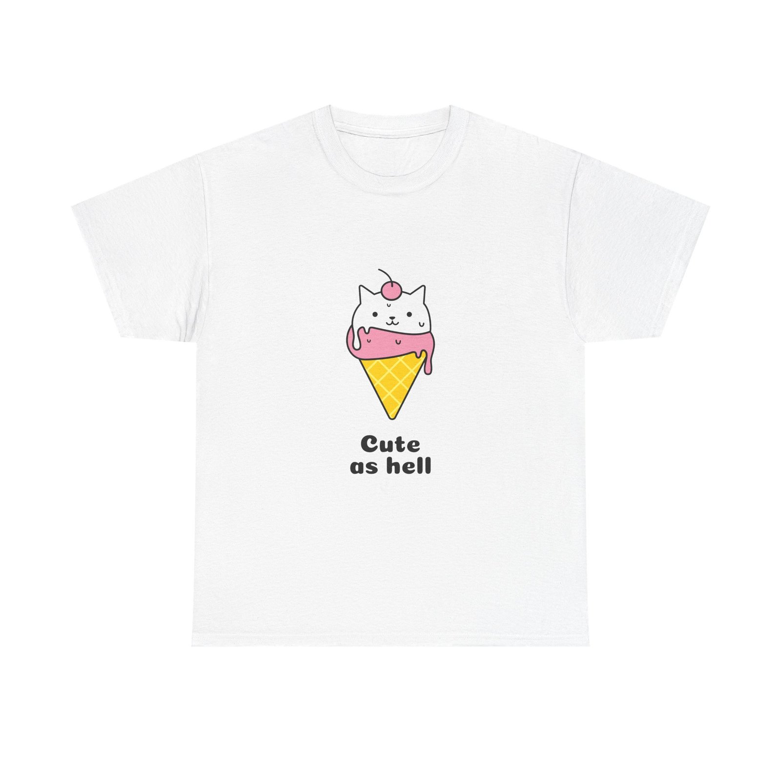 Cute As Hell Typography with Playful Script and Bold Contrast - T-shirt