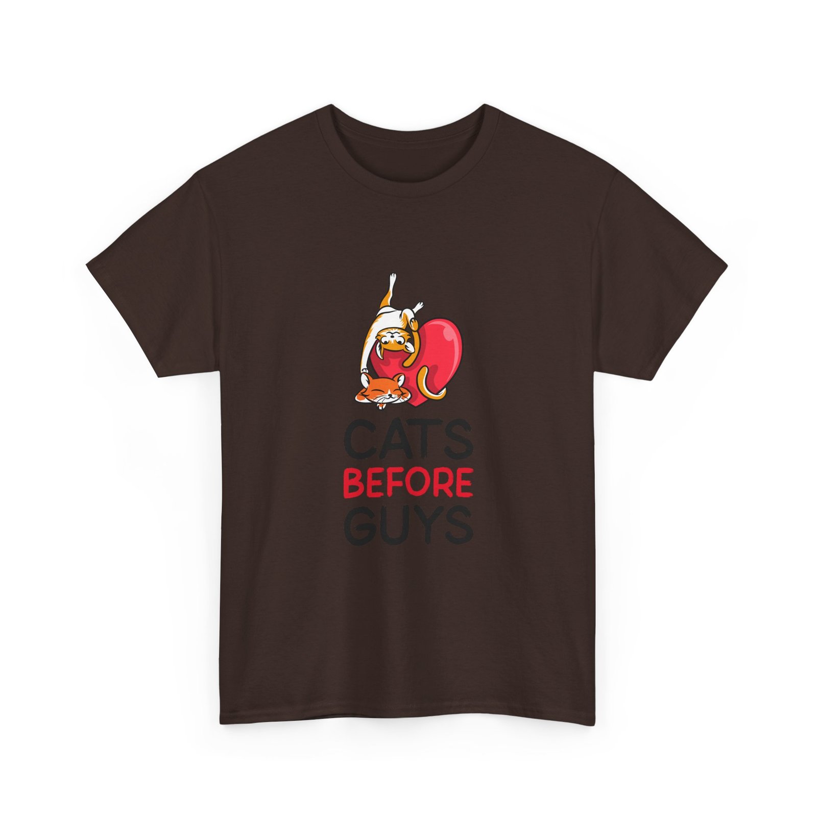 Cute Cats Before Guys Cute Typography Graphic - T-shirt - Image 3