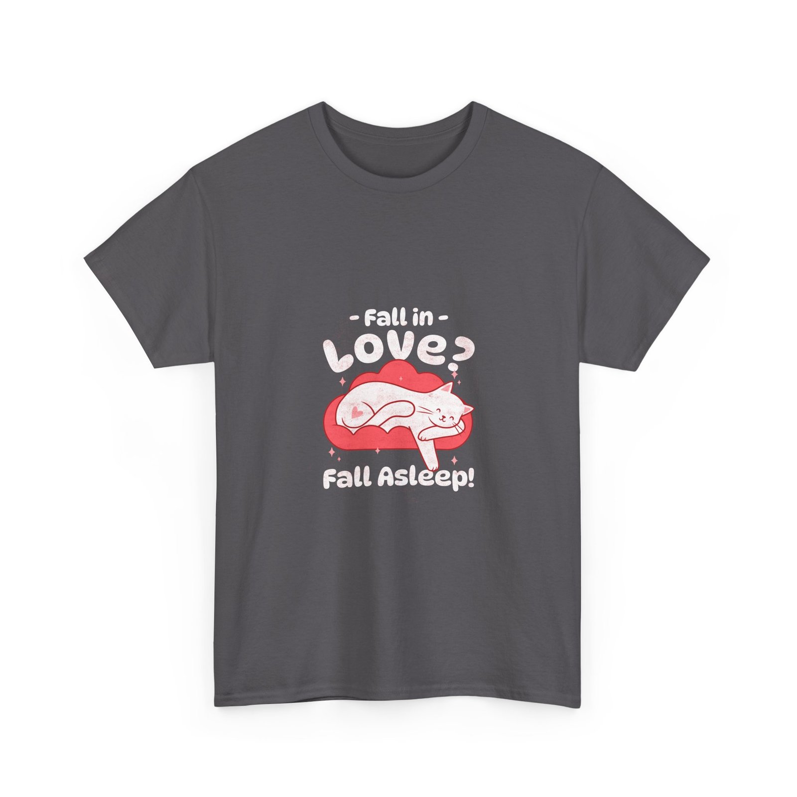 Adorable Sleepy Cat Cuddled in Cozy Autumn Leaves - T-shirt - Image 7