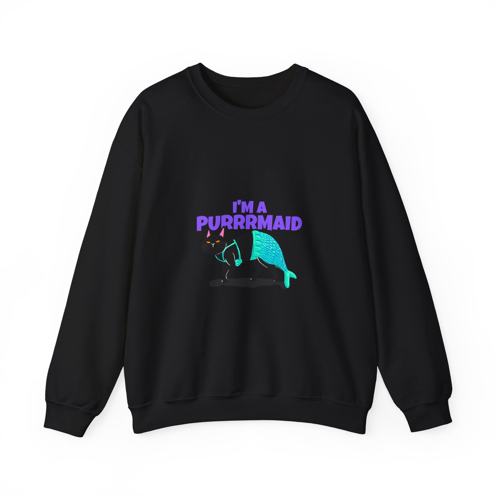 Funny Im A Purrmaid Cat Cartoon Mermaid Design - Sweatshirt