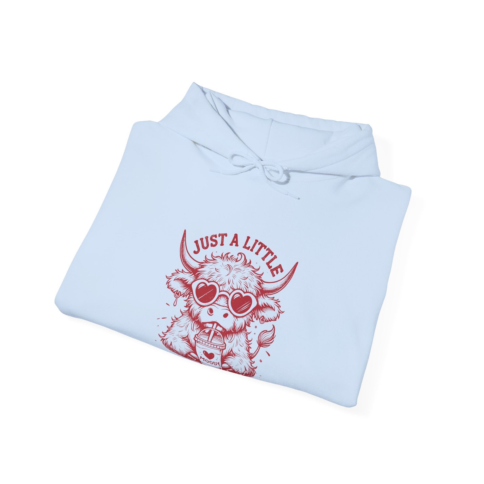 Just a Little Moody Red Cow Wearing Cool Sunglasses - Hoodie - Image 12
