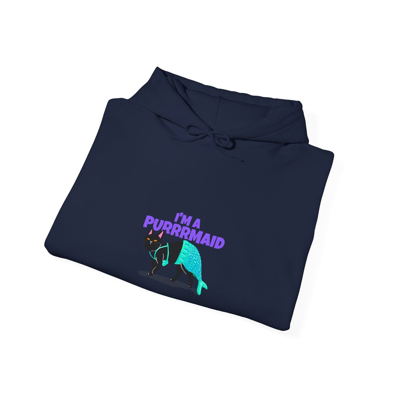 Funny Im A Purrmaid Cat Cartoon Mermaid Design - Hoodie - Image 12