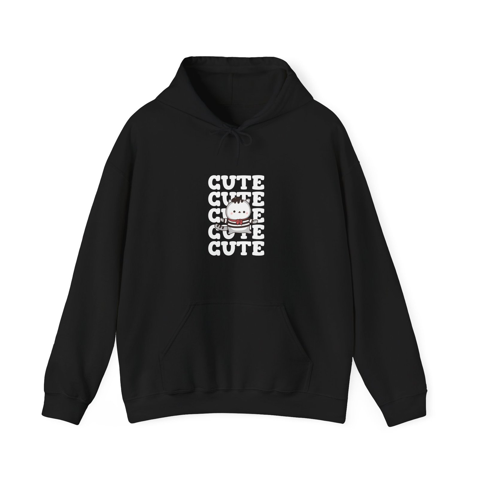 Adorable Repeating Cute Cat Illustration Pattern - Hoodie