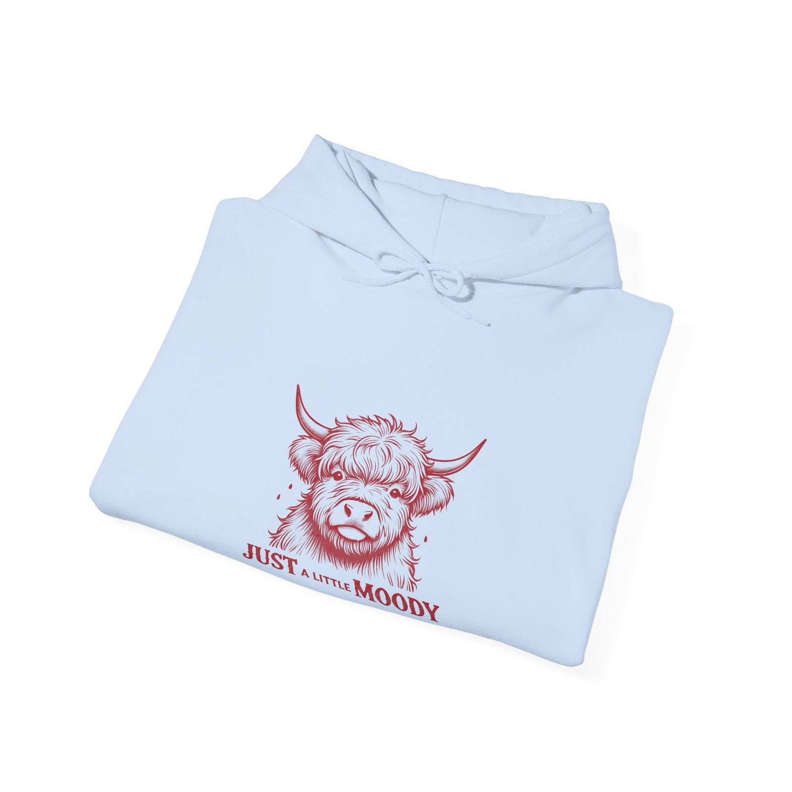 Just A Little Moody Red Cow Face Illustration - Hoodie - Image 12