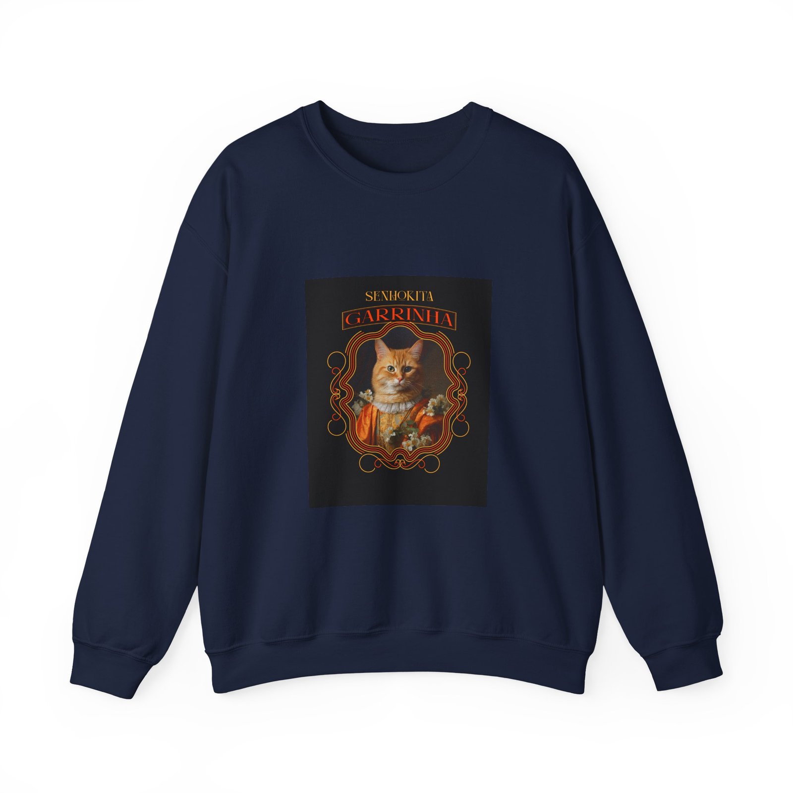 Garrinha Cat Regal Pose with Elegant Crown Illustration - Sweatshirt - Image 9