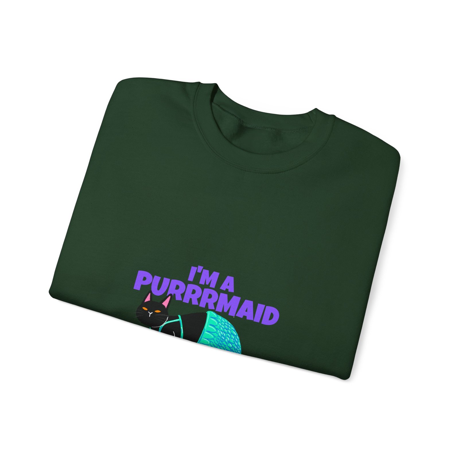 Funny Im A Purrmaid Cat Cartoon Mermaid Design - Sweatshirt - Image 7