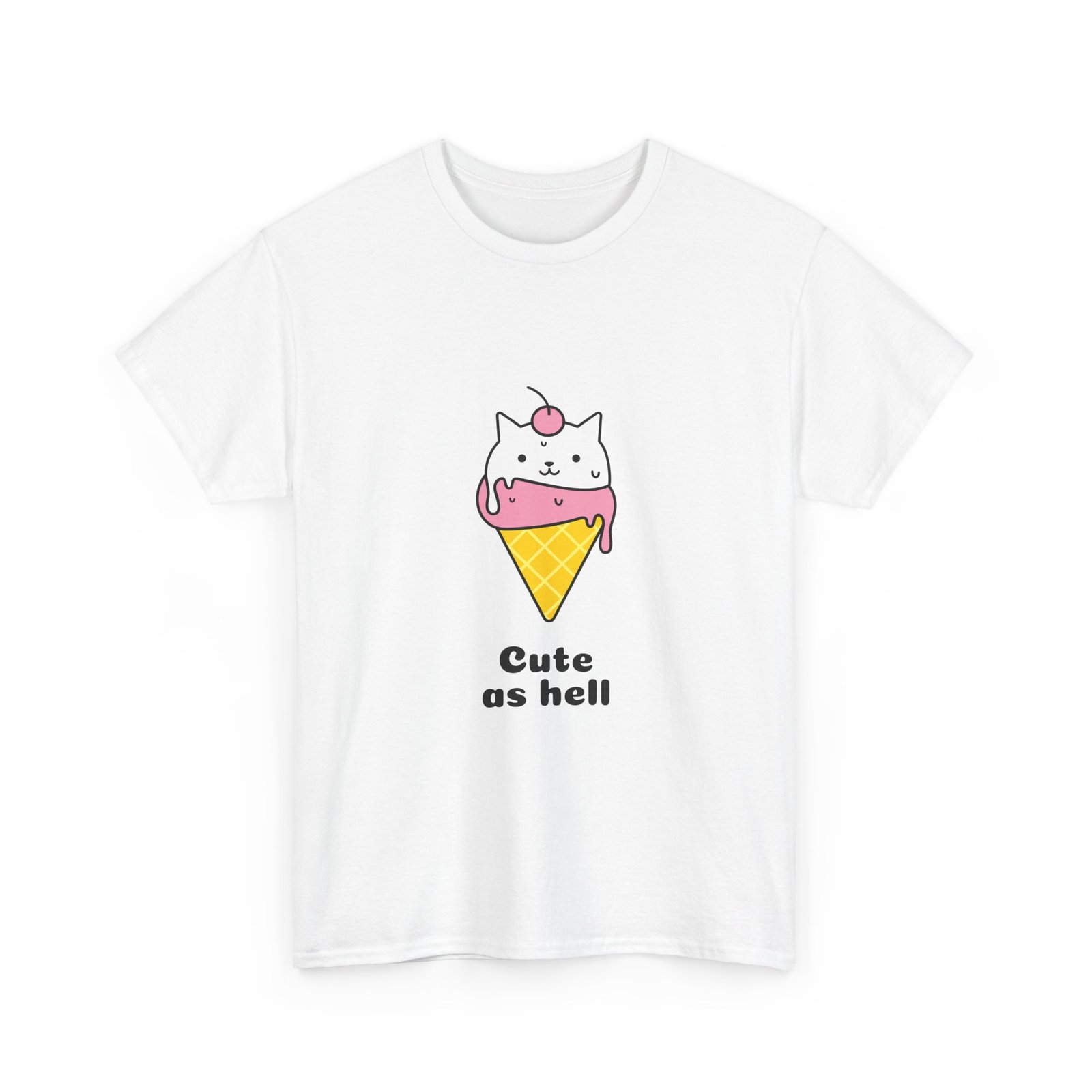 Cute As Hell Typography with Playful Script and Bold Contrast - T-shirt - Image 3