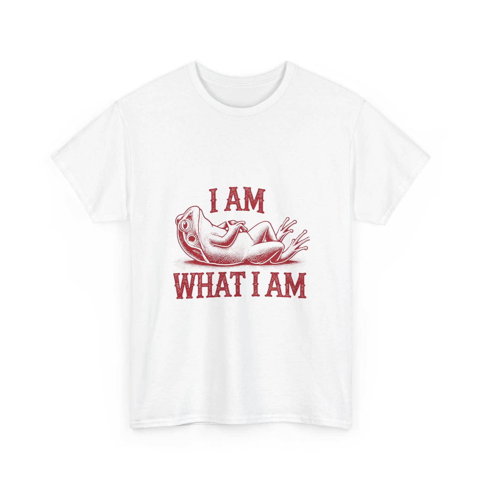 I Am What I Am Red Frog Illustration Bold Statement Design - T-shirt - Image 3