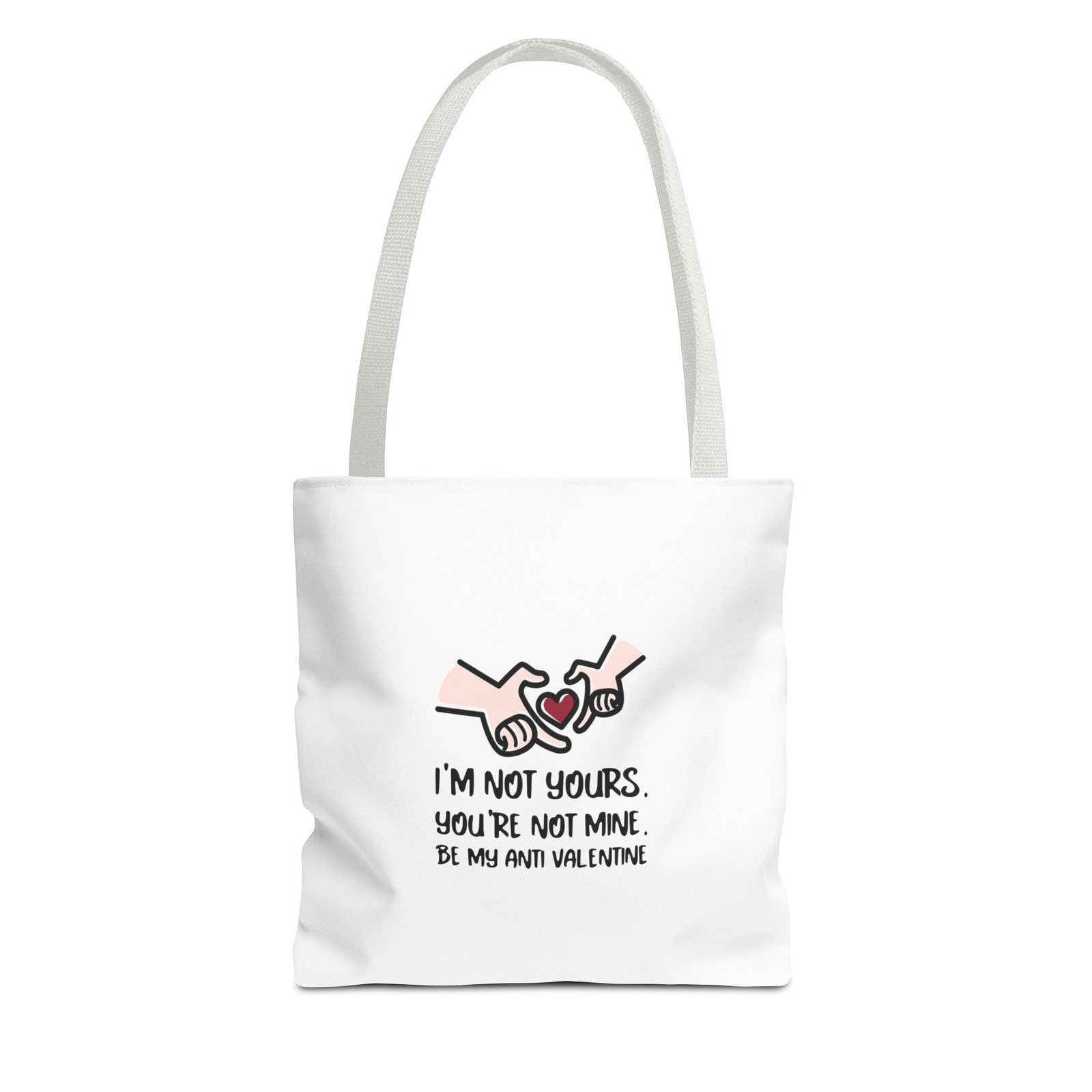 Edgy Anti Valentine Design with Bold Hands and Rebellious Text - Tote Bag