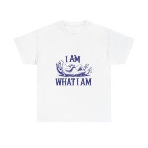 I Am What I Am Blue Frog Inspirational Graphic - T-shirt