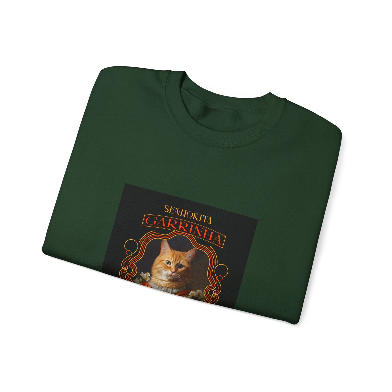Garrinha Cat Regal Pose with Elegant Crown Illustration - Sweatshirt - Image 7