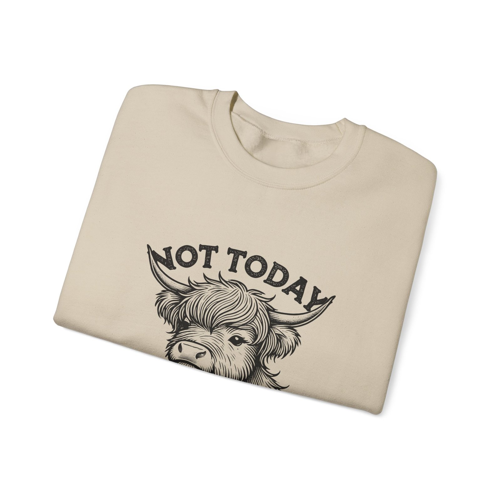 Not Today Heifer Black Cow Drinking Coffee Humorous Design - Sweatshirt - Image 7
