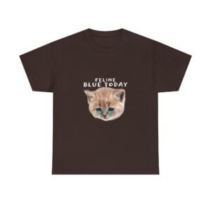 Enchanting Blue Cat Illustration with Whimsical Charm - T-shirt