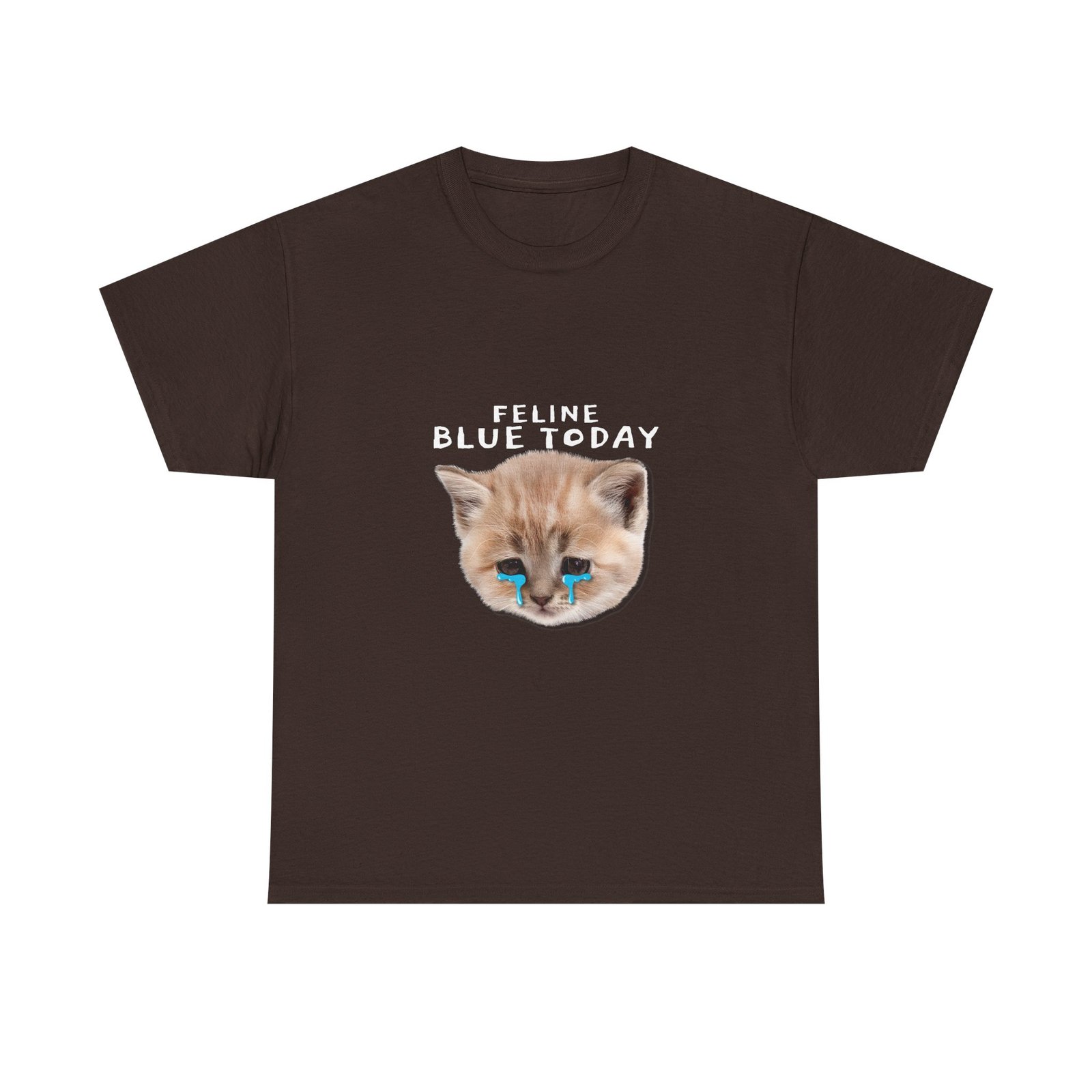 Enchanting Blue Cat Illustration with Whimsical Charm - T-shirt