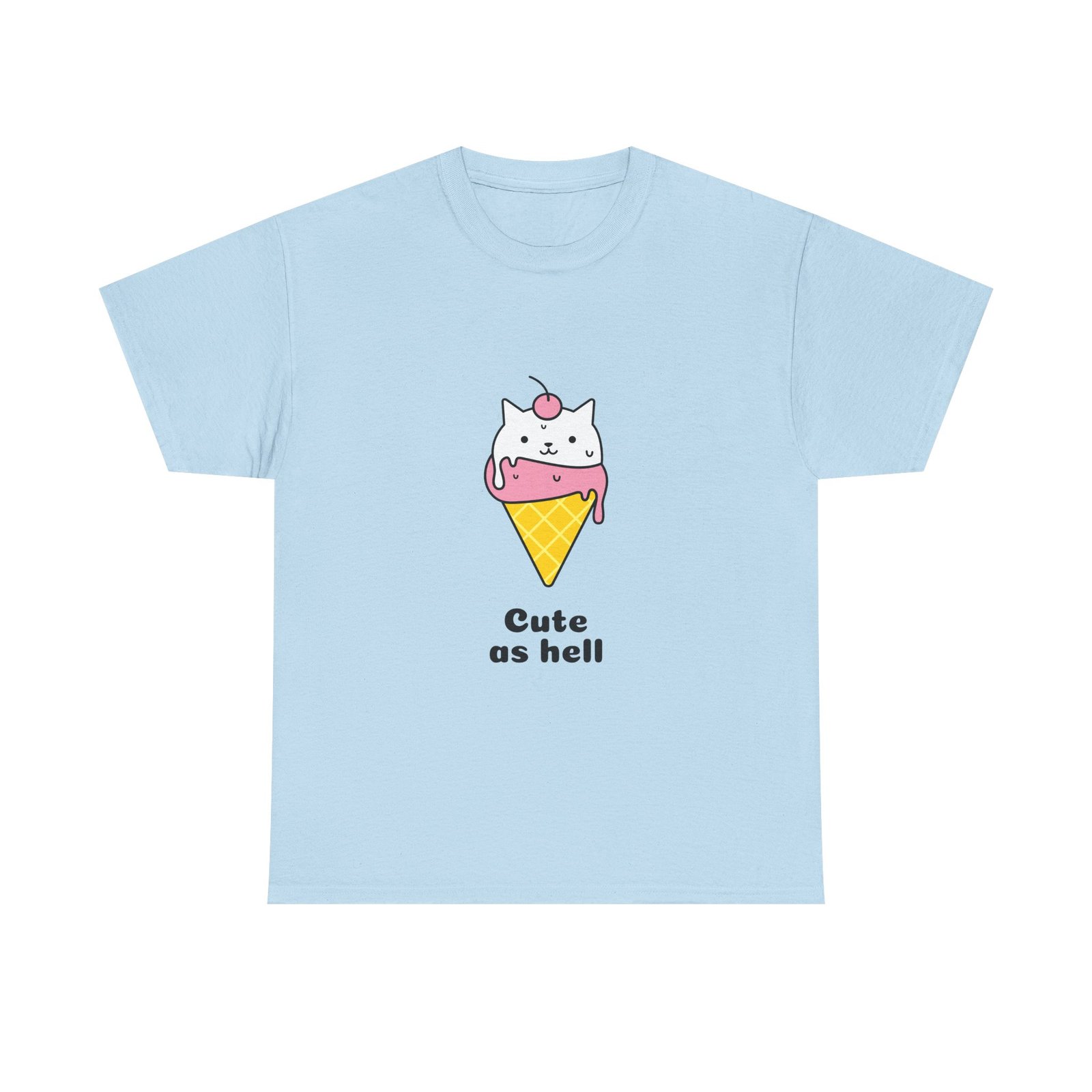 Cute As Hell Typography with Playful Script and Bold Contrast - T-shirt - Image 9