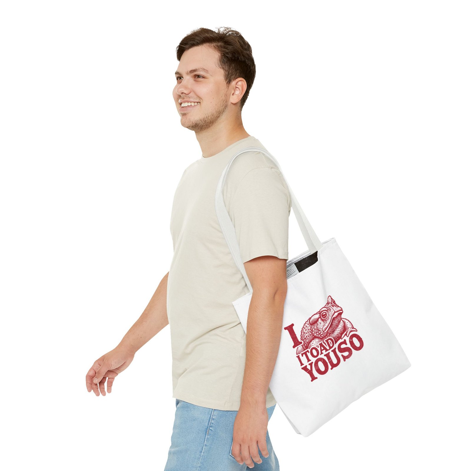 I Toad You So Red Frog Pun Cartoon Design - Tote Bag - Image 7