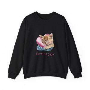 Sleeping Ginger Cat Cozy and Adorable Illustration - Sweatshirt