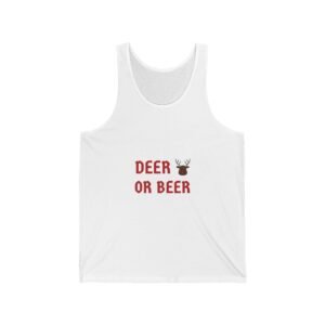 Humorous Deer or Beer Pun with Deer Illustration - Tank Top