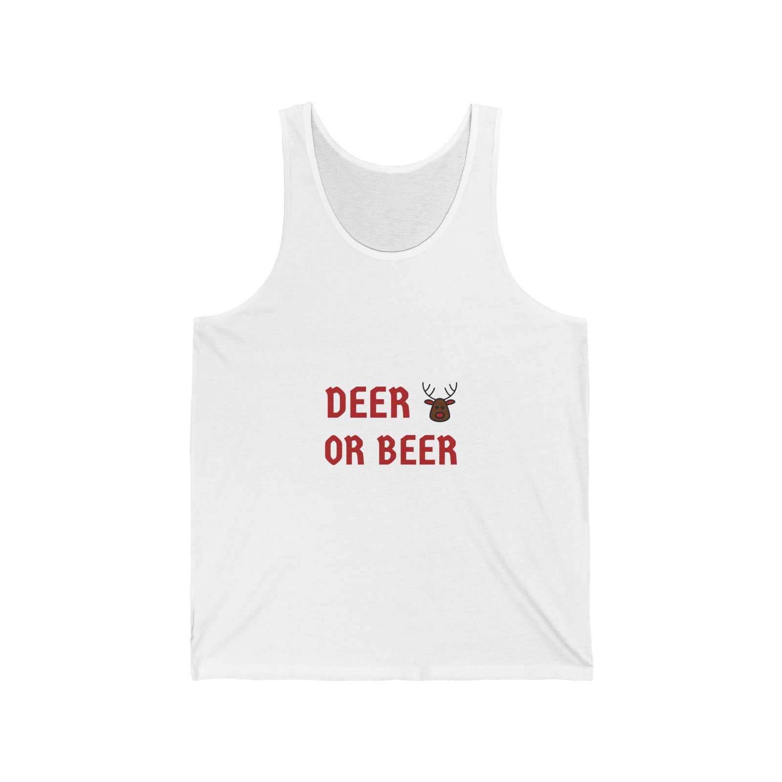 Humorous Deer or Beer Pun with Deer Illustration - Tank Top