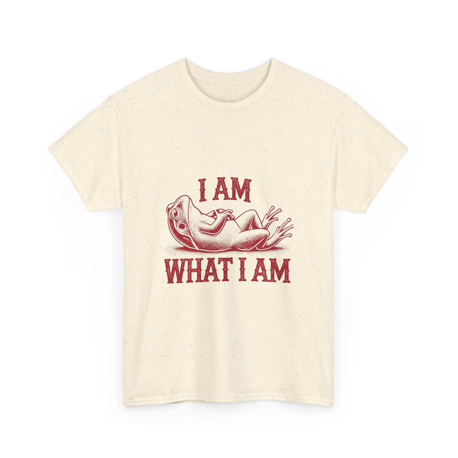 I Am What I Am Red Frog Illustration Bold Statement Design - T-shirt - Image 7