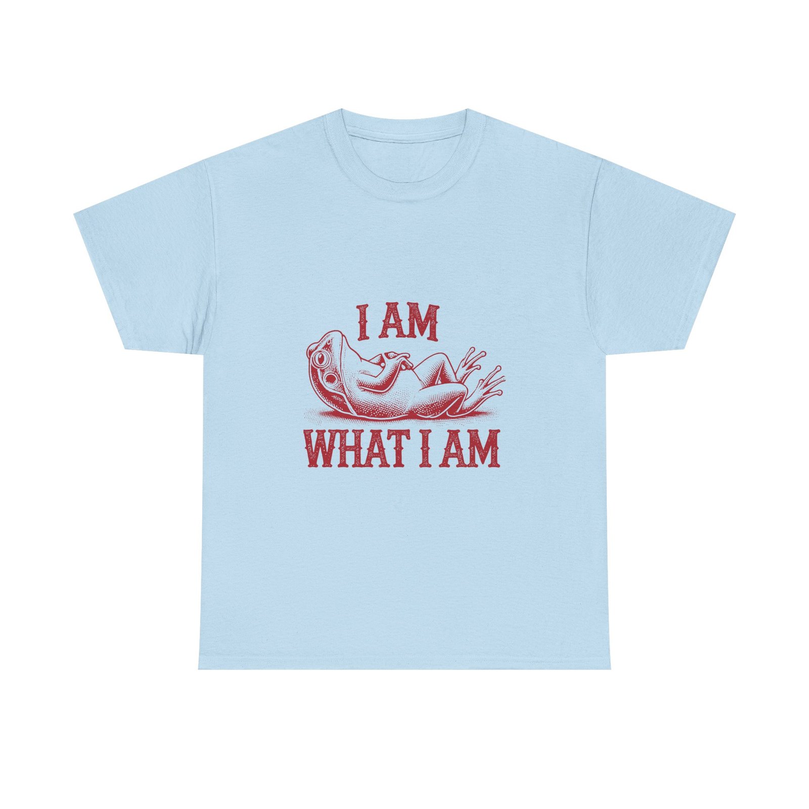 I Am What I Am Red Frog Illustration Bold Statement Design - T-shirt - Image 9