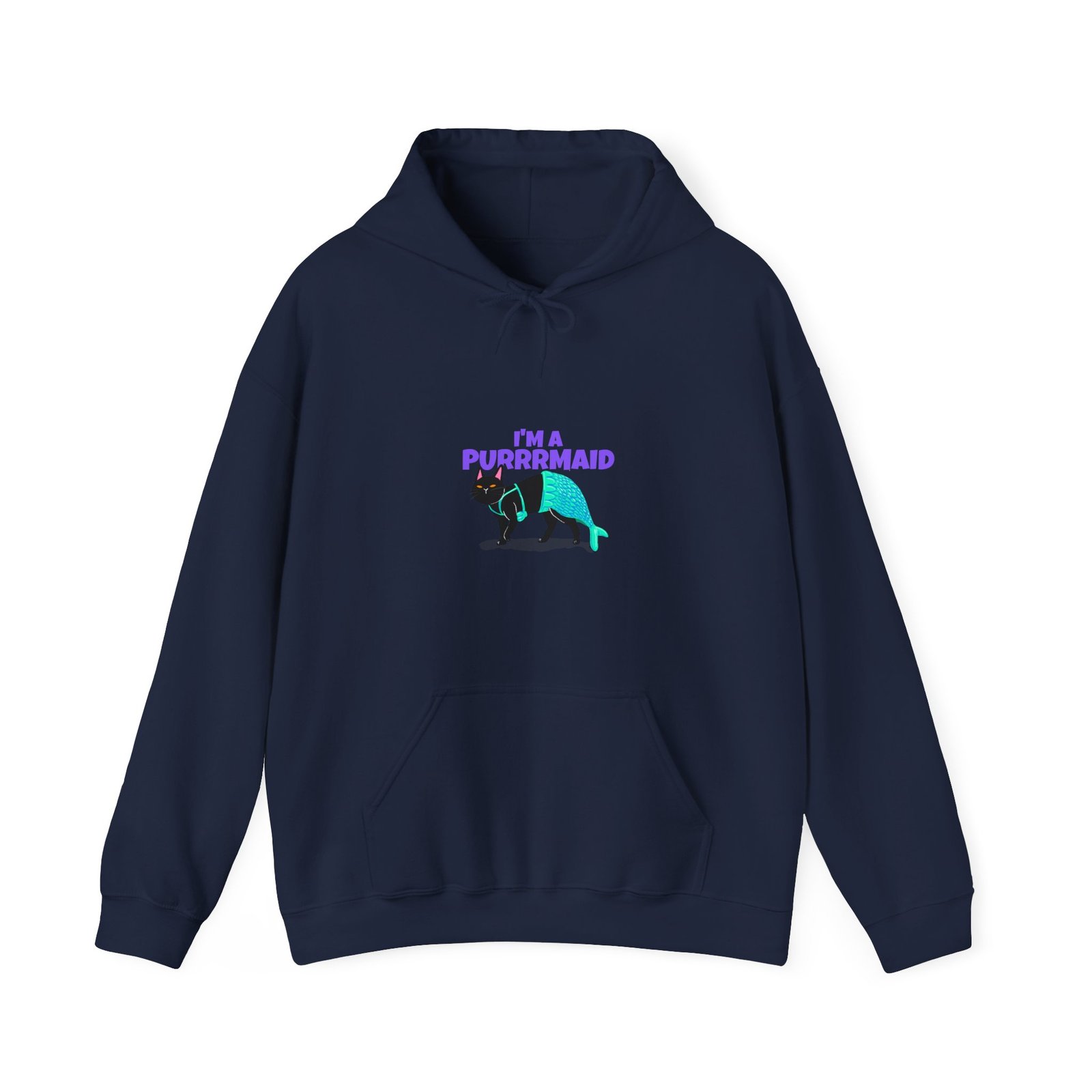 Funny Im A Purrmaid Cat Cartoon Mermaid Design - Hoodie - Image 9