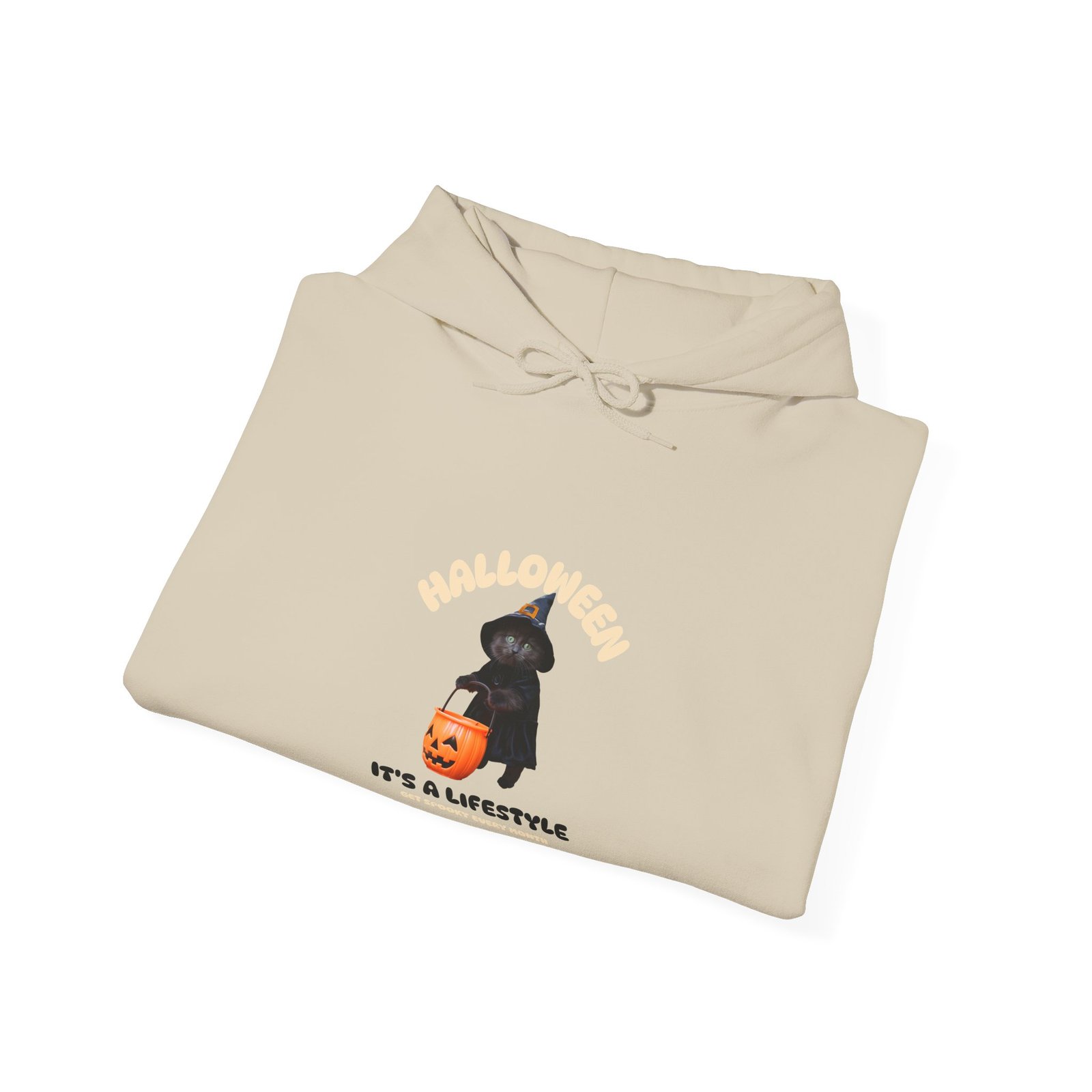 Halloween Lifestyle Cat with Spooky Elements Design - Hoodie - Image 8