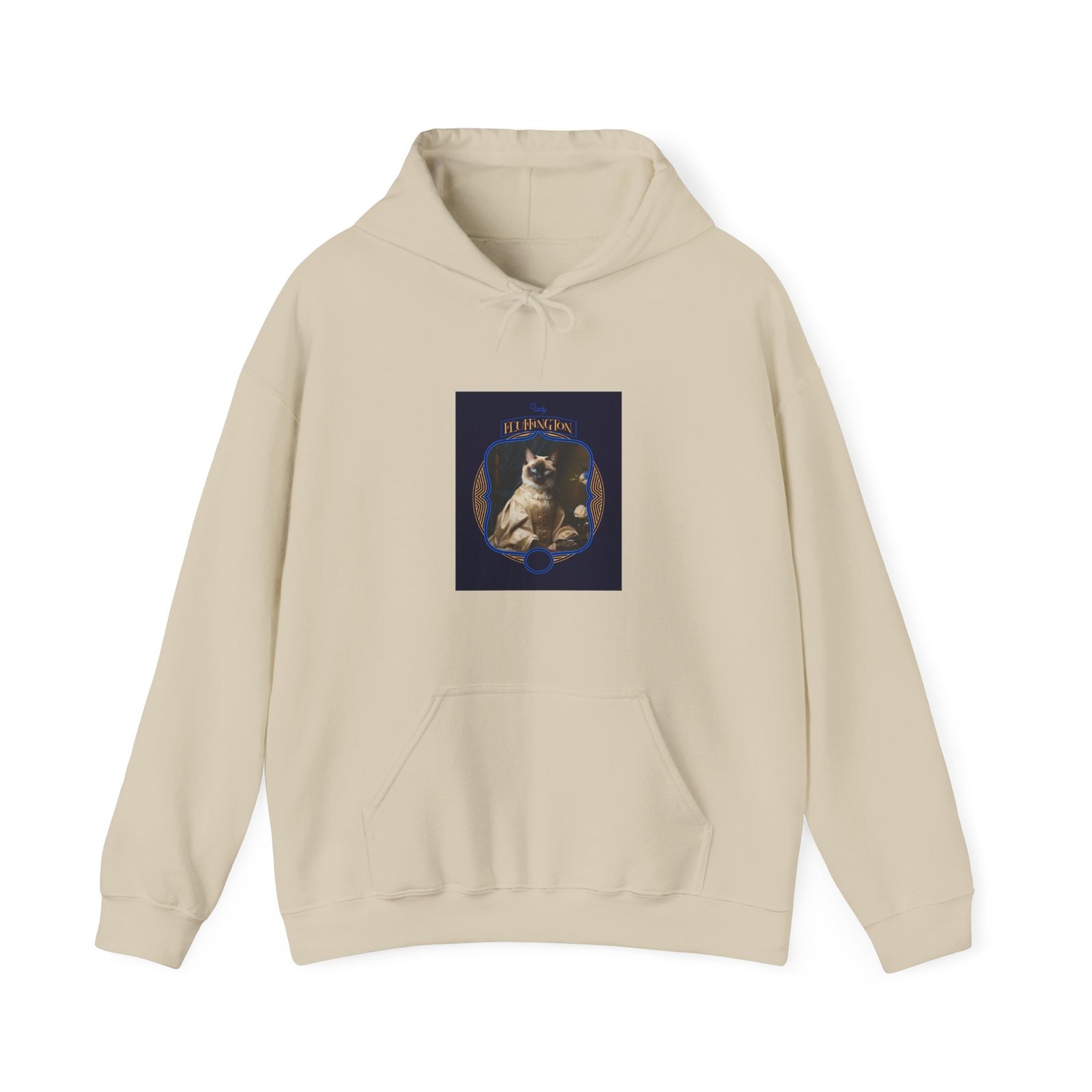 Lady Fluffington Cat Humorous Vintage Style Illustration - Hoodie - Image 5