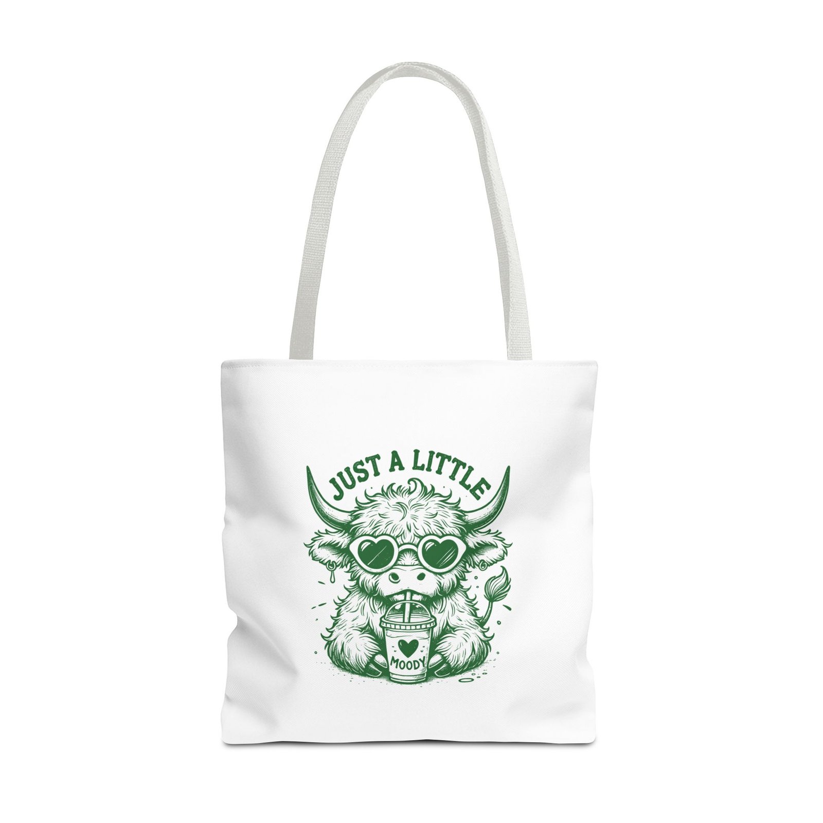Just a Little Moody Green Cow Wearing Sunglasses Illustration - Tote Bag - Image 9