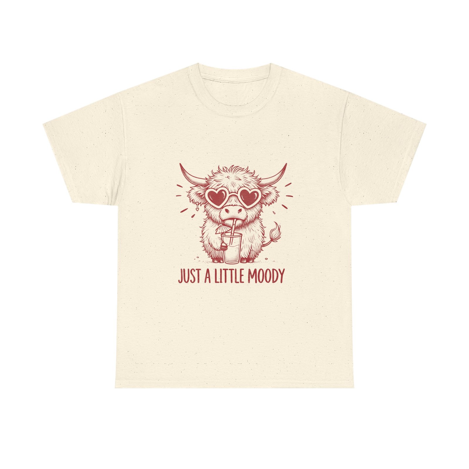Just a Little Moody Red Cow in the Summer Illustration - T-shirt - Image 5