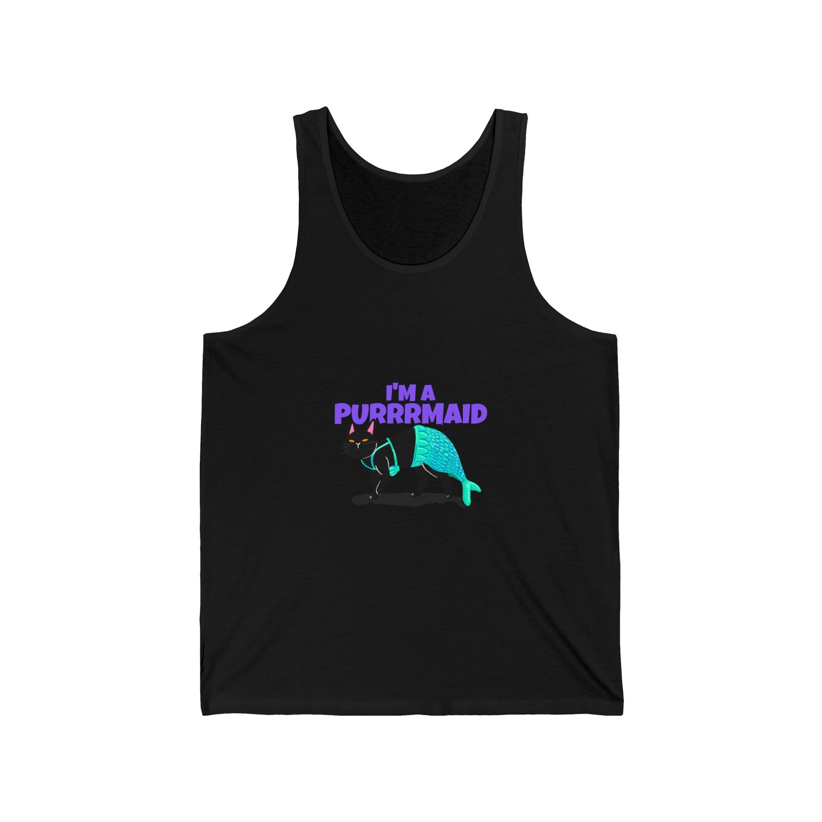 Funny Im A Purrmaid Cat Cartoon Mermaid Design - Tank Top