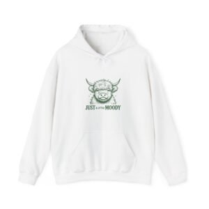 Just A Little Moody Green Cow Face Illustration - Hoodie