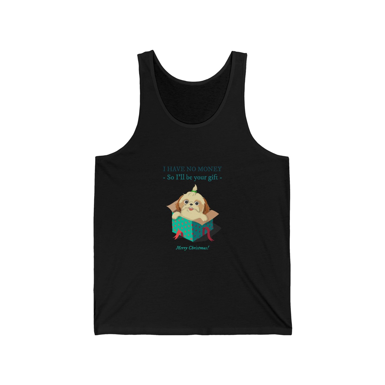 No Money Gift Dog Funny Cartoon Design - Tank Top