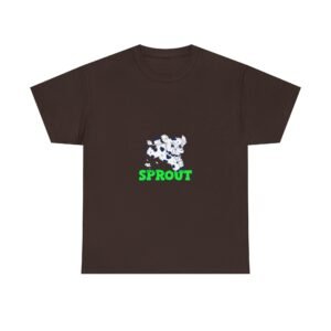 Whimsical Sprout Cow Illustration in Fresh Green Tones - T-shirt