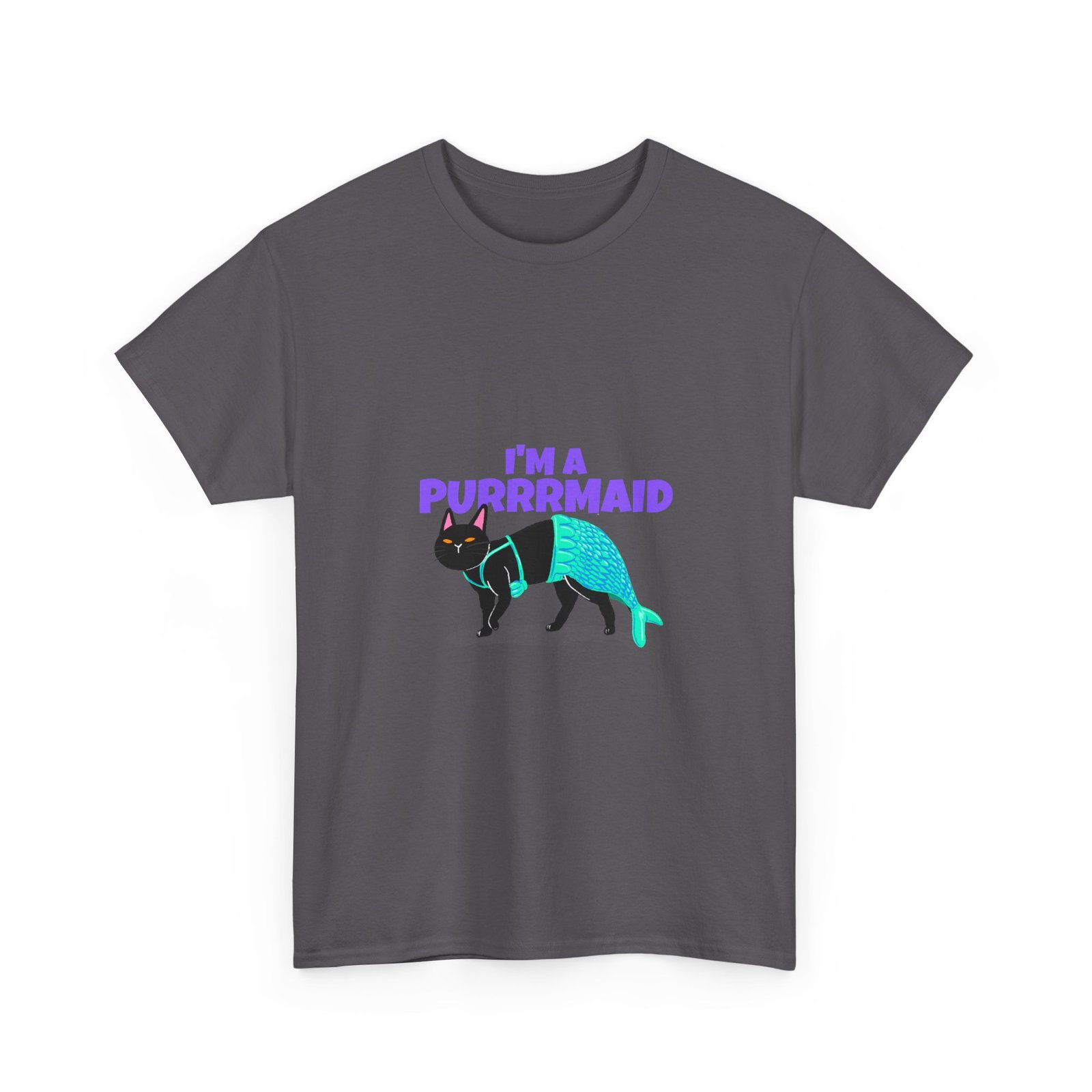 Funny Im A Purrmaid Cat Cartoon Mermaid Design - T-shirt - Image 7