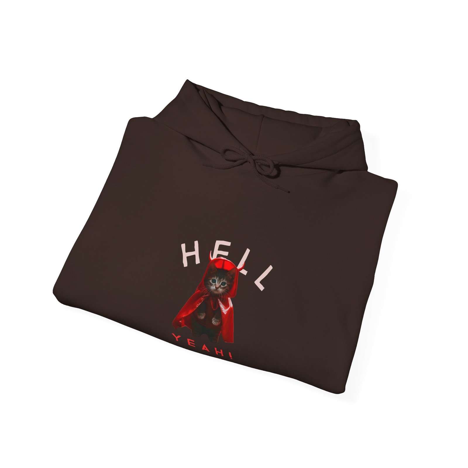 Hell Yeah! Devilish Cat Graphic with Bold Attitude - Hoodie - Image 8