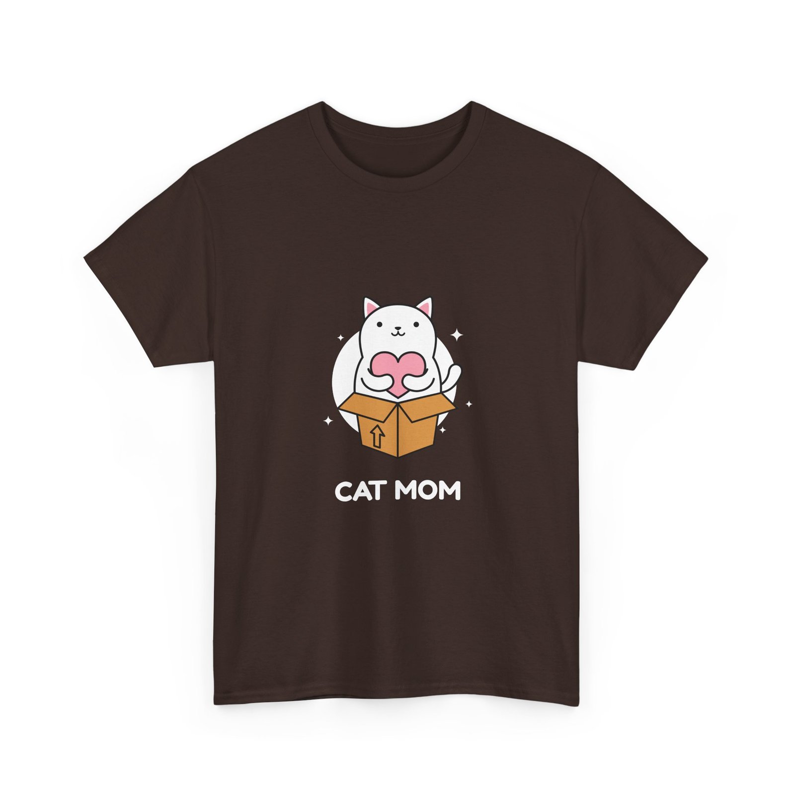 Cute Cat Mom Illustration with Cat in a Box Design - T-shirt - Image 3