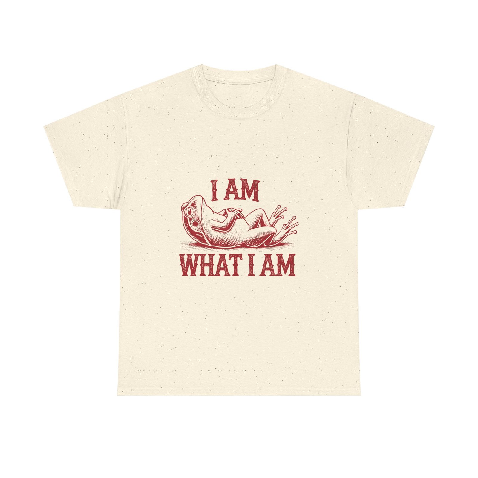 I Am What I Am Red Frog Illustration Bold Statement Design - T-shirt - Image 5