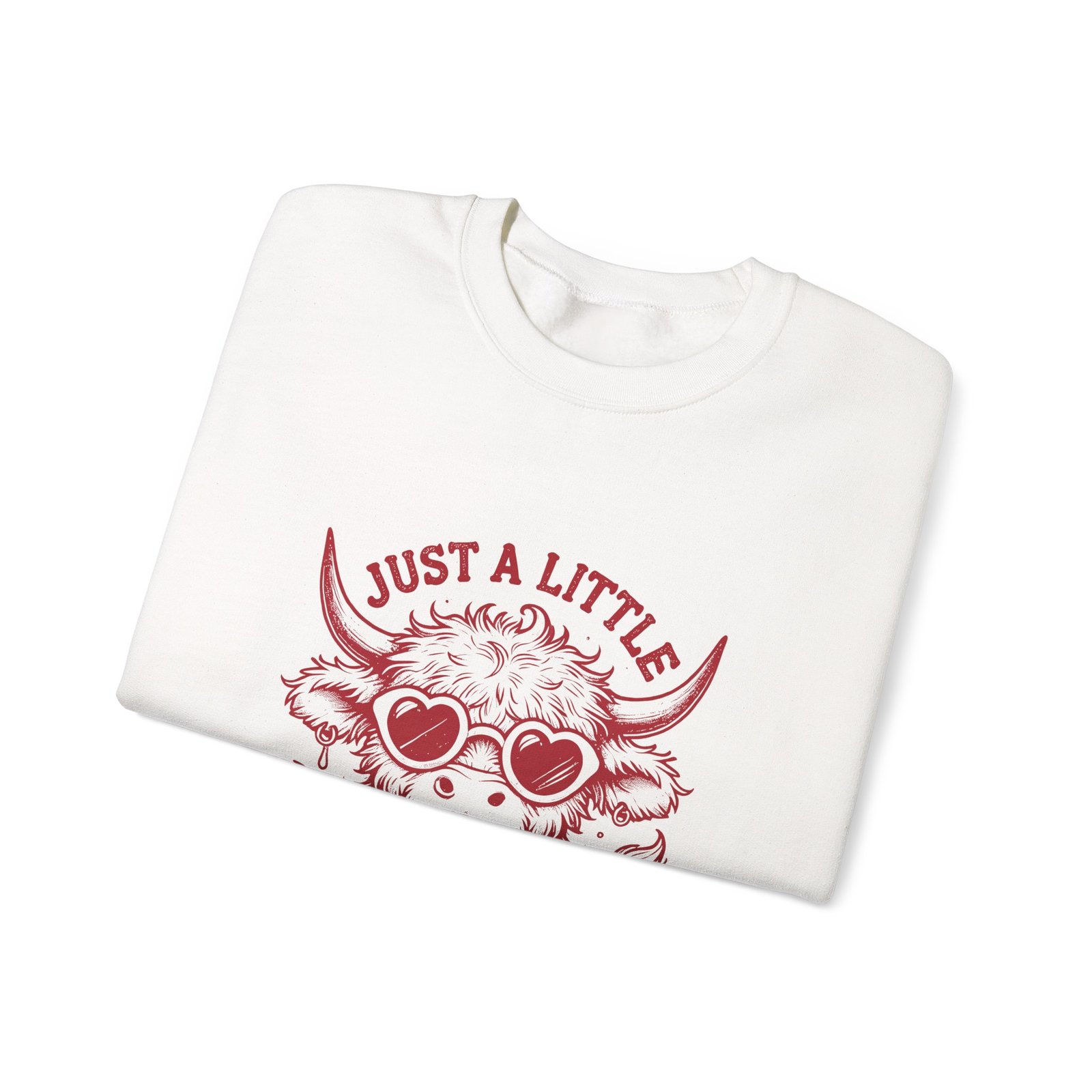 Just a Little Moody Red Cow Wearing Cool Sunglasses - Sweatshirt - Image 3