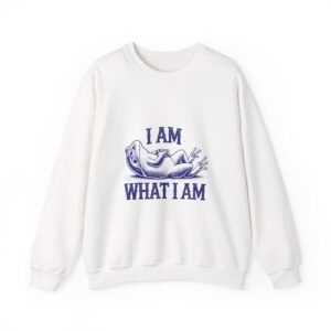 I Am What I Am Blue Frog Inspirational Graphic - Sweatshirt