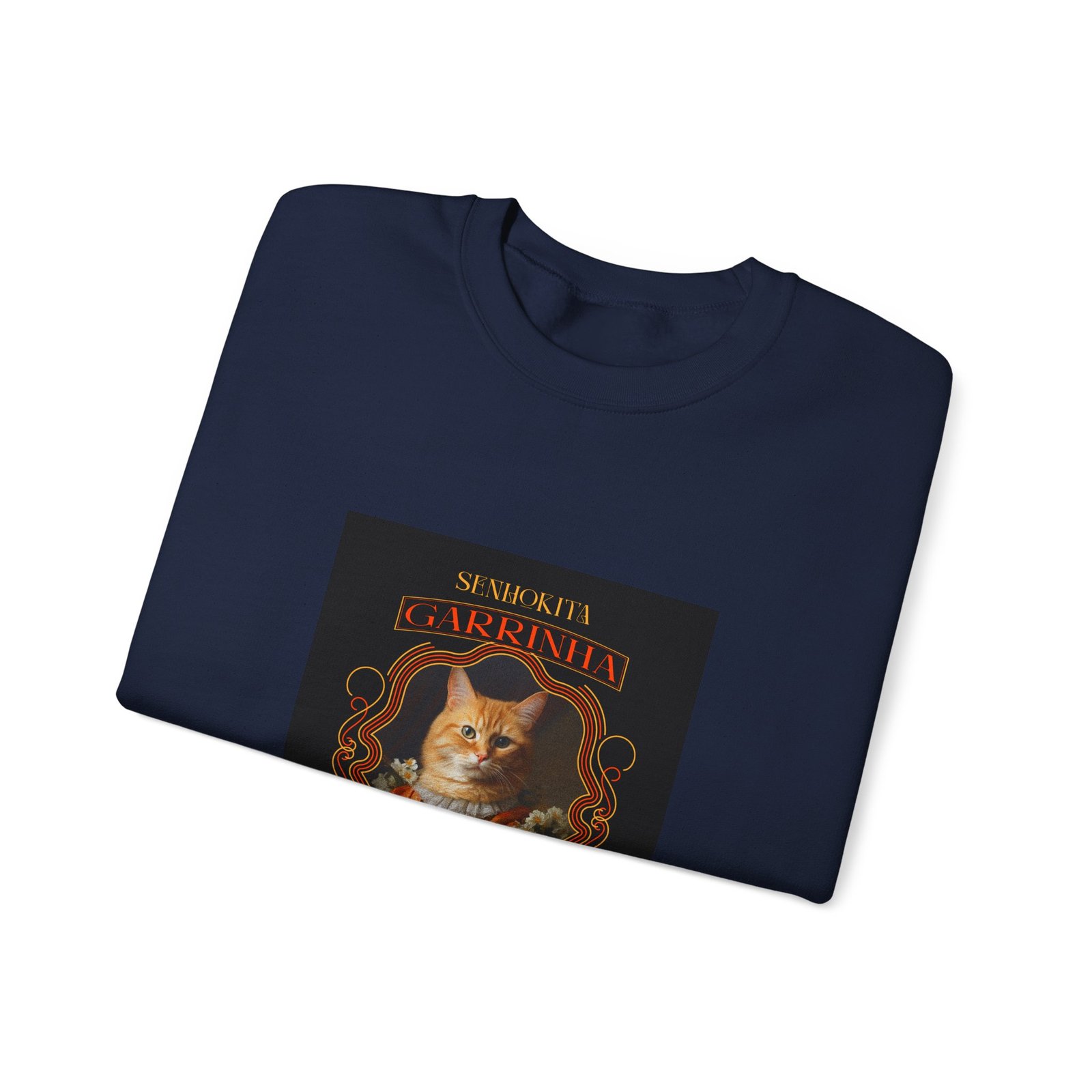 Garrinha Cat Regal Pose with Elegant Crown Illustration - Sweatshirt - Image 11