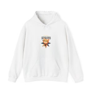 Galactic Cuteness Space Cat Floating in Colorful Cosmos - Hoodie