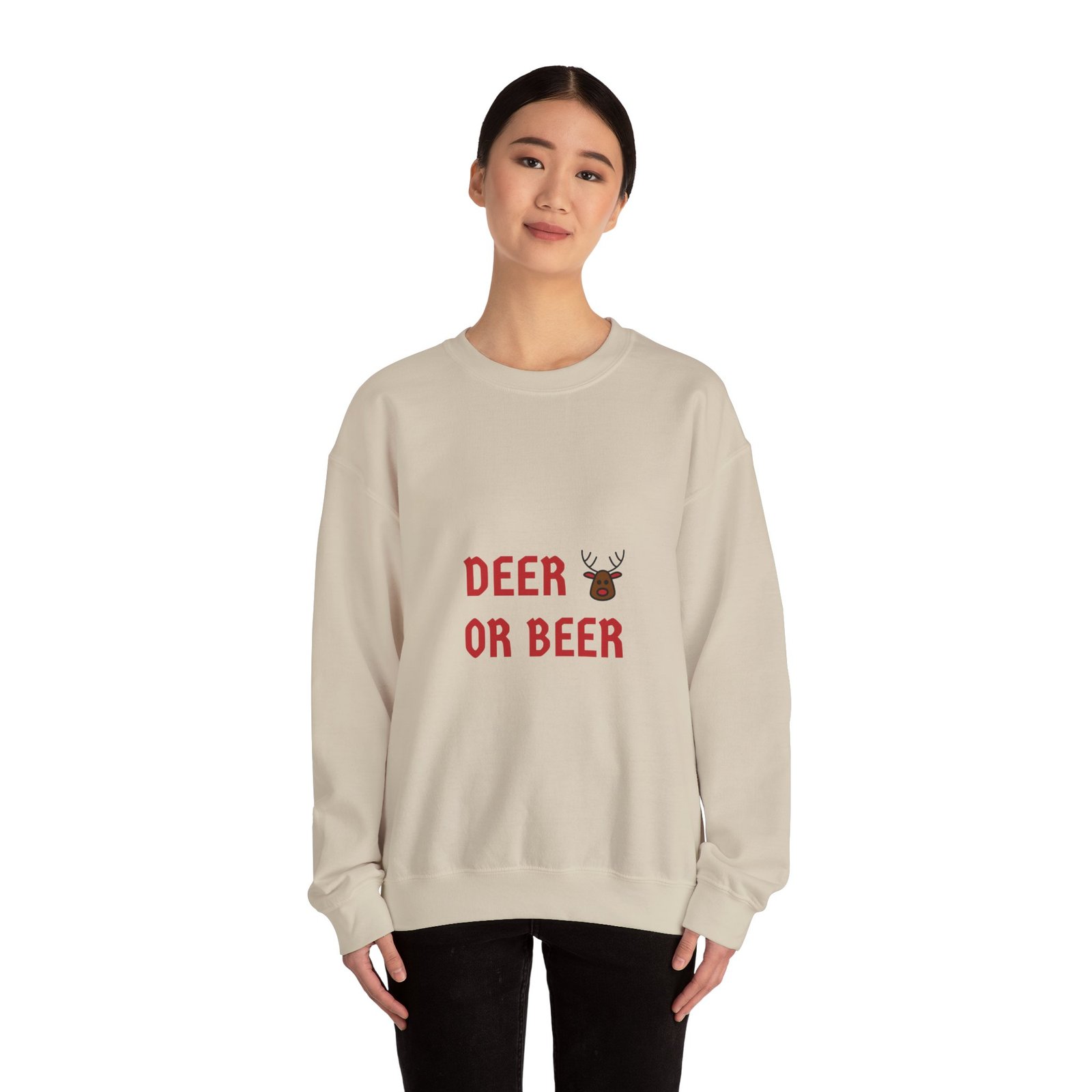 Humorous Deer or Beer Pun with Deer Illustration - Sweatshirt - Image 8